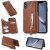 iPhone XS Max Wallet Magnetic Kickstand Shockproof Cover Brown