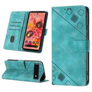 Skin-friendly Google Pixel 6 Wallet Stand Case with Wrist Strap Green