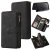 For Samsung Galaxy S9 Wallet 15 Card Slots Case with Wrist Strap Black