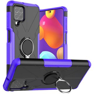 Samsung Galaxy F62 Hybrid Rugged Ring Kickstand Case Purple