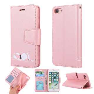 iPhone 7/8 Cat Pattern Wallet Magnetic Stand Leather Case Pink