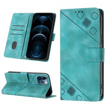 Skin-friendly iPhone 12 Pro Max Wallet Stand Case with Wrist Strap Green
