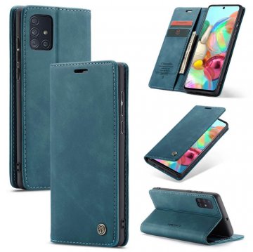 CaseMe Samsung Galaxy A71 Wallet Kickstand Magnetic Case Blue