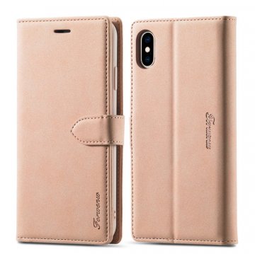 Forwenw iPhone XS Max Wallet Magnetic Kickstand Case Rose Gold