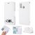 Samsung Galaxy A40 Cat Pattern Wallet Magnetic Stand Case White