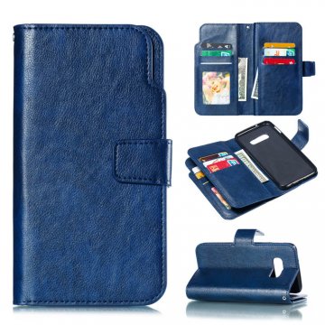 Samsung Galaxy S10e Wallet 9 Card Slots Stand Case Blue