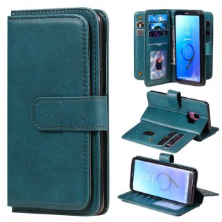 Samsung Galaxy S9 Multi-function 10 Card Slots Wallet Case Dark Green