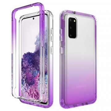 Samsung Galaxy S20 Shockproof Clear Gradient Cover Purple