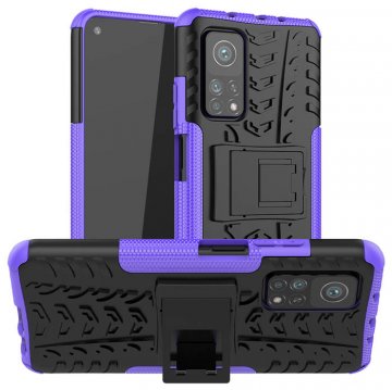 Xiaomi Mi 10T/10T Pro Hybrid Rugged PC + TPU Kickstand Case Purple