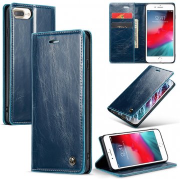 CaseMe iPhone 7 Plus/8 Plus Wallet Kickstand Magnetic Case Blue
