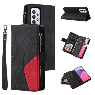 Samsung Galaxy A33 5G Zipper Wallet Magnetic Stand Case Black