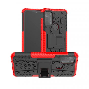 Moto G50 Anti-Slip Dual Layer Hybrid Kickstand Case Red