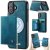 CaseMe iPhone 16 2-in-1 Detachable Magnetic Wallet Case with RFID Blocking, Card Holder & MagSafe Compatible - Blue