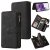 For Samsung Galaxy S20 Plus Wallet 15 Card Slots Case with Wrist Strap Black