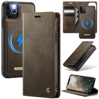 CaseMe iPhone 12/12 Pro 2-in-1 Magnetic Wallet Case – Wireless Charging & RFID Blocking Coffee
