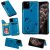 iPhone 11 Pro Bee and Cat Embossing Card Slots Stand Cover Blue