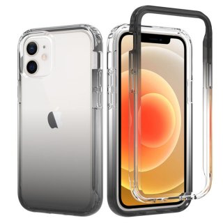 iPhone 12 Mini Shockproof Clear Gradient Cover Black