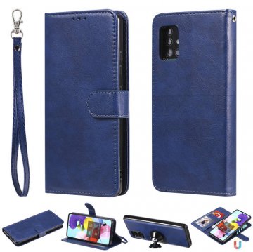 Samsung Galaxy A51 5G Wallet Detachable 2 in 1 Stand Case Blue