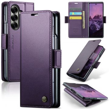 CaseMe Samsung Galaxy Z Fold7 Wallet RFID Blocking Magnetic Buckle Case Purple