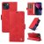 YIKATU iPhone 13 Skin-touch Wallet Kickstand Case Red