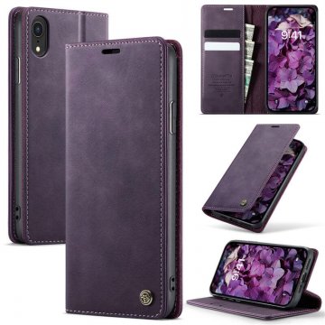 CaseMe iPhone XR Magnetic Wallet Case with RFID Blocking Purple