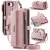 CaseMe iPhone 16e Crossbody Wallet Case with RFID Blocking & Wireless Charging Pink