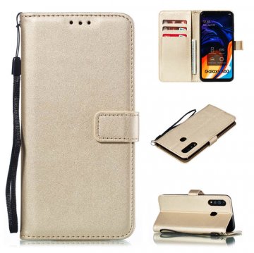Samsung Galaxy A60 Wallet Kickstand Magnetic Leather Case Gold