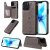 iPhone 12 Pro Luxury Cute Cats Magnetic Card Slots Stand Case Gray