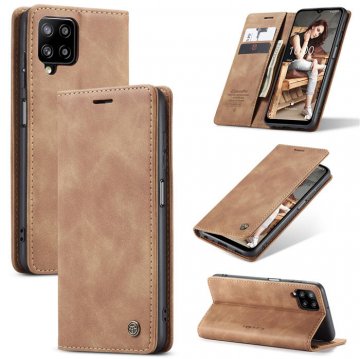 CaseMe Samsung Galaxy A12 5G Wallet Kickstand Magnetic Case Brown