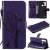 Motorola One Fusion Embossed Tree Cat Butterfly Wallet Stand Case Purple