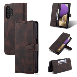 AZNS Samsung Galaxy A32 5G Wallet Kickstand Magnetic Case Coffee