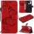 Motorola One Fusion Embossed Butterfly Wallet Magnetic Stand Case Red