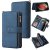 For Samsung Galaxy S21 Ultra Wallet 15 Card Slots Case with Wrist Strap Blue