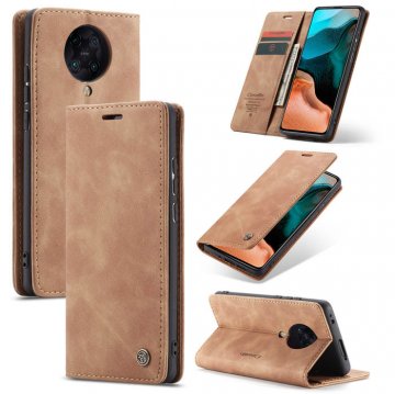 CaseMe Xiaomi Redmi K30 Pro Wallet Magnetic Flip Case Brown