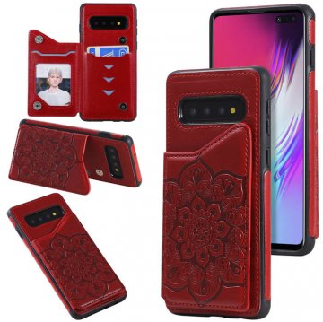 Samsung Galaxy S10 5G Embossed Wallet Magnetic Stand Case Red