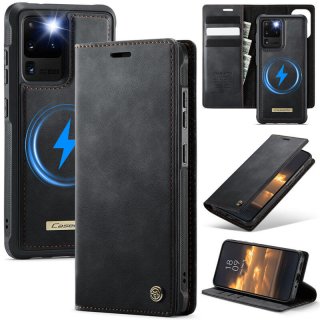 CaseMe Samsung Galaxy S20 Ultra 2-in-1 Magnetic Wallet Case – Wireless Charging & RFID Blocking Black
