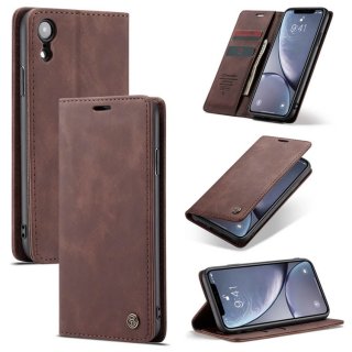 CaseMe iPhone XR Retro Wallet Kickstand Magnetic Case Coffee