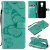 Motorola Moto G9 Play Embossed Butterfly Wallet Magnetic Stand Case Green