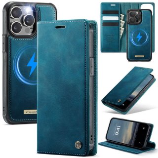 CaseMe iPhone 14 Pro Max 2-in-1 Magnetic Wallet Case – Wireless Charging & RFID Blocking Blue