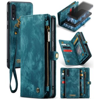 CaseMe Samsung Galaxy A70 Wallet Case with Wrist Strap Blue