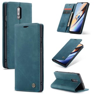 CaseMe OnePlus 7 Wallet Magnetic Kickstand Flip Case Blue