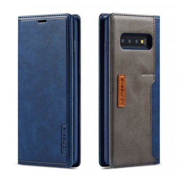 LC.IMEEKE Samsung Galaxy S10e Wallet Magnetic Stand Case with Card Slots Blue