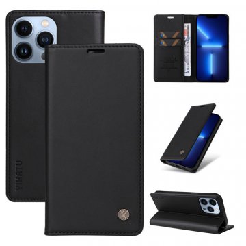 YIKATU iPhone 13 Pro Max Wallet Kickstand Magnetic Case Black