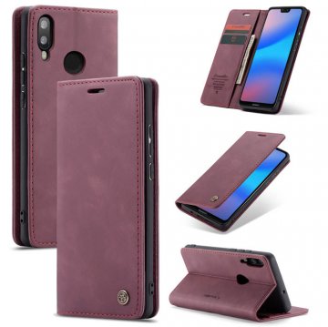 CaseMe Huawei P20 Lite Wallet Stand Magnetic Flip Case Red
