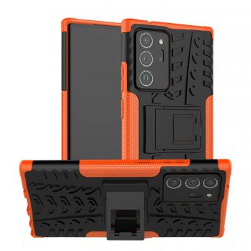 Samsung Galaxy Note 20 Ultra Hybrid Rugged PC + TPU Kickstand Case Orange