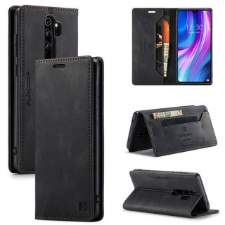 Autspace Xiaomi Redmi Note 8 Pro Wallet Kickstand Magnetic Case Black