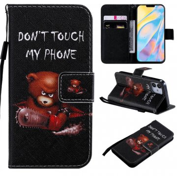 iPhone 12 Mini Embossed Angry Bear Wallet Magnetic Stand Case
