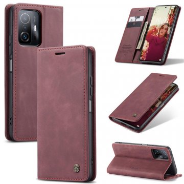 CaseMe Xiaomi 11T/11T Pro Wallet Kickstand Magnetic Case Red