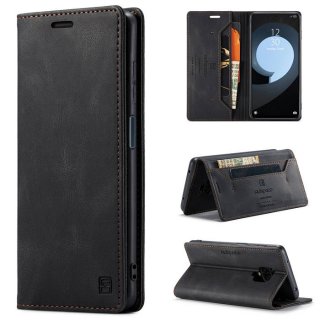 Autspace Xiaomi Redmi Note 9S Wallet Kickstand Magnetic Case Black