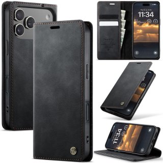 CaseMe iPhone 17 Pro Magnetic Wallet Case with RFID Blocking Black